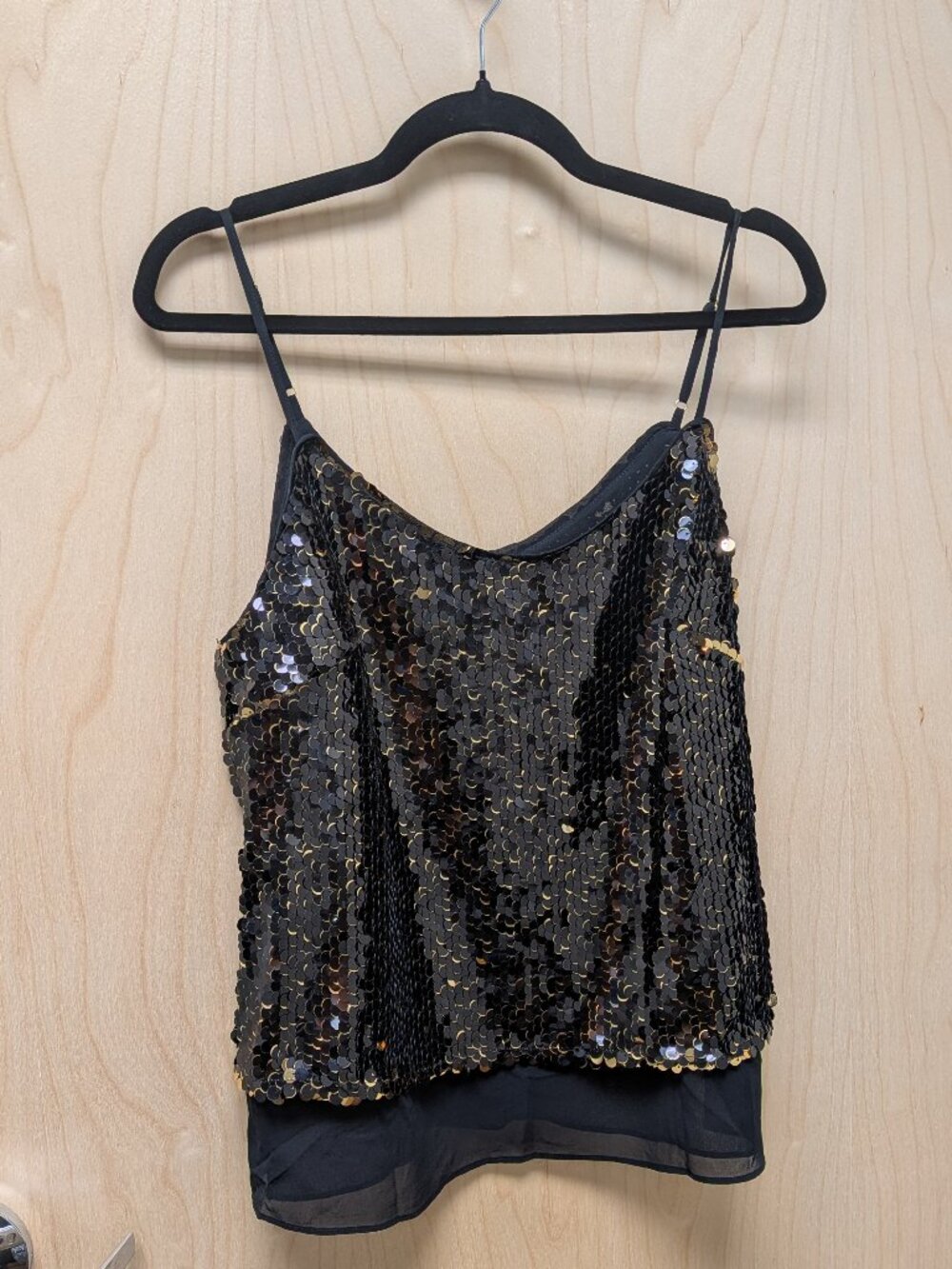 OThread Black & Gold Sequin Tank Top